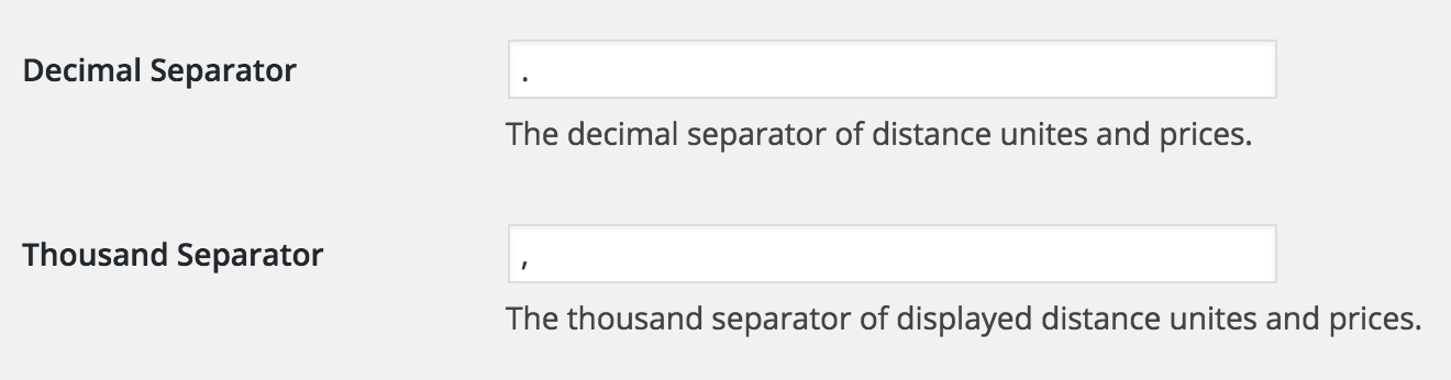 You can set the decimal and thousand separator at the plugin settings